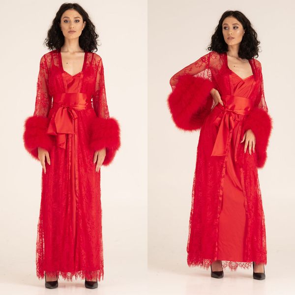 red satin silk bridal robe sleepwear winter fur long sleevewedding evening bathrobe nightwear custom made robe gowns, White
red satin silk bridal robe sleepwear winter fur long sleevewedding evening bathrobe nightwear custom made robe gowns, White