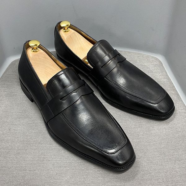 dress shoes classic italian style men loafer casual shoes genuine cowhide leather business dress shoes men flats luxury handmade men flats 2, Black
dress shoes classic italian style men loafer casual shoes genuine cowhide leather business dress shoes men flats luxury handmade men flats 2, Black