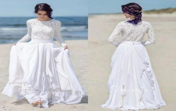 beach wedding dresse lace long sleeves jewel neck bridal gowns pick ups chiffon a line dress 734746, White
beach wedding dresse lace long sleeves jewel neck bridal gowns pick ups chiffon a line dress 734746, White