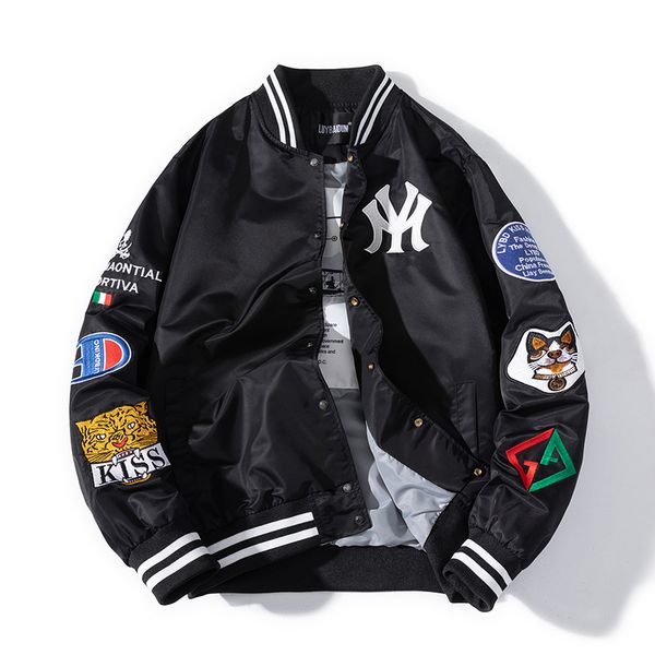 men's jackets autumn winter bomber jacket men embroidery streetwear slim fit baseball collar coats casual korean outwear windbreaker 23, Black;brown
men's jackets autumn winter bomber jacket men embroidery streetwear slim fit baseball collar coats casual korean outwear windbreaker 23, Black;brown