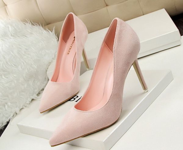 new fashion simple slim heel high heel shallow mouth pointed suede slim professional ol women's singles size 34-43, Black
new fashion simple slim heel high heel shallow mouth pointed suede slim professional ol women's singles size 34-43, Black