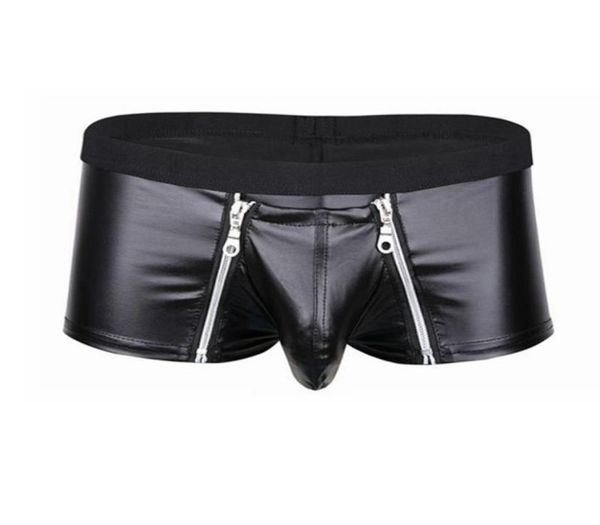 underpants mens lingerie faux leather underwear bulge pouch with double zipper closure boxer briefs low rise male panties8331926, Black;white
underpants mens lingerie faux leather underwear bulge pouch with double zipper closure boxer briefs low rise male panties8331926, Black;white