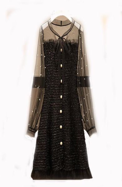 women039s clothing elegant dresses new 2020 spring and autumn black bow collar beading mesh long sleeve tweed plus size dress8823752, Black;gray
women039s clothing elegant dresses new 2020 spring and autumn black bow collar beading mesh long sleeve tweed plus size dress8823752, Black;gray