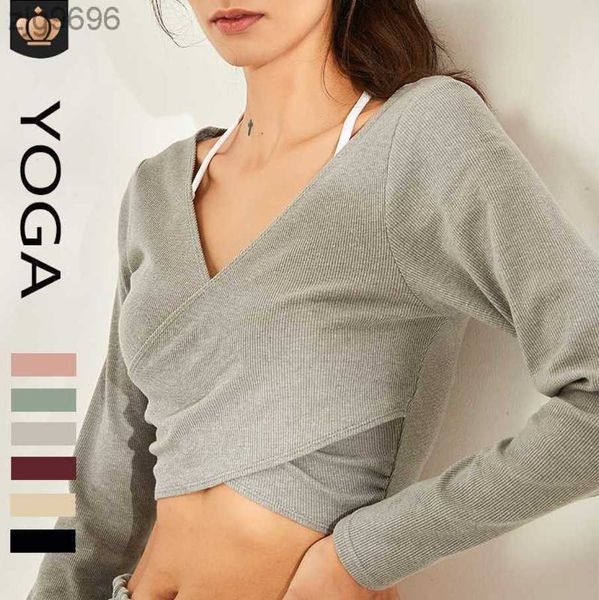 desginer alos yoga t short alowomen's v-neck casubreathable sports long-sleeved cross waist quick-drying t-shirt, White
desginer alos yoga t short alowomen's v-neck casubreathable sports long-sleeved cross waist quick-drying t-shirt, White