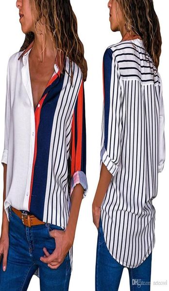 women blouses color block striped shirt elegant office lady blouse casual long sleeve button shirt chemise9129341, White
women blouses color block striped shirt elegant office lady blouse casual long sleeve button shirt chemise9129341, White