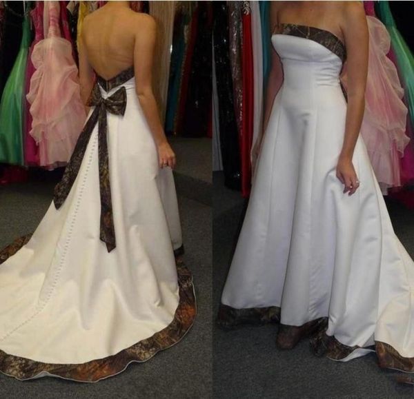 2019 simple strapless aline camo wedding dresses camouflage lace up sweep train country bridal gowns bow sash back covered button6806662, White
2019 simple strapless aline camo wedding dresses camouflage lace up sweep train country bridal gowns bow sash back covered button6806662, White