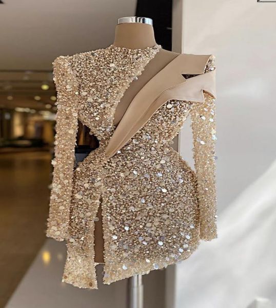 champagne evening dresses luxury sequins beads high neck long sleeves prom dress formal party gowns custom made knee length robe d2924348, Black
champagne evening dresses luxury sequins beads high neck long sleeves prom dress formal party gowns custom made knee length robe d2924348, Black