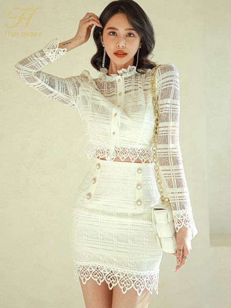 two piece dress h han queen 2023 summer suit skirt lace hollow out double breasted bodycon mini skirt 2 pieces suits party set 230822, White
two piece dress h han queen 2023 summer suit skirt lace hollow out double breasted bodycon mini skirt 2 pieces suits party set 230822, White