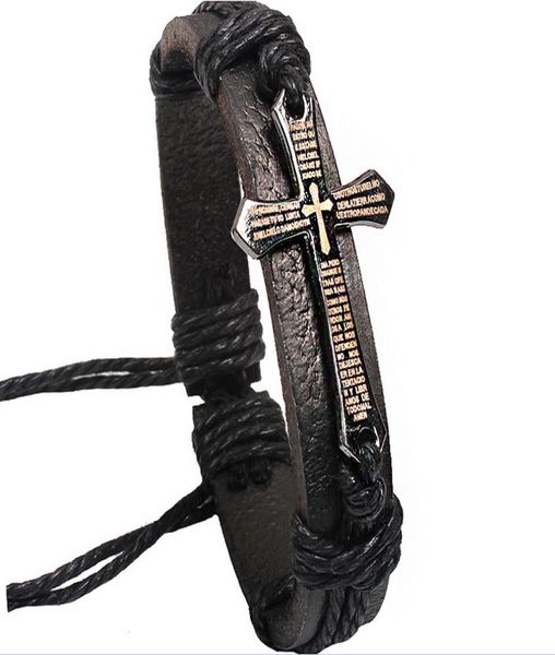 new religion cross leather braided braceletinspirational words on center casting9630611, Golden;silver
new religion cross leather braided braceletinspirational words on center casting9630611, Golden;silver