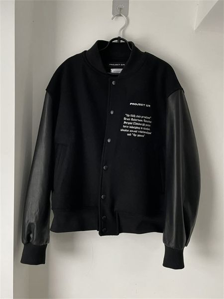 men's jackets 2023 grailz wool patchwork leather sleeves american embroidery patch baseball jacket vibe style loose trend 230821, Black;brown
men's jackets 2023 grailz wool patchwork leather sleeves american embroidery patch baseball jacket vibe style loose trend 230821, Black;brown