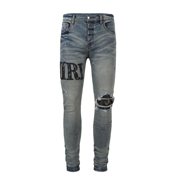 mens jeans european and american street style washed with old design letters embroidered holes worn out by hand casual slim pants 3016504, Blue
mens jeans european and american street style washed with old design letters embroidered holes worn out by hand casual slim pants 3016504, Blue