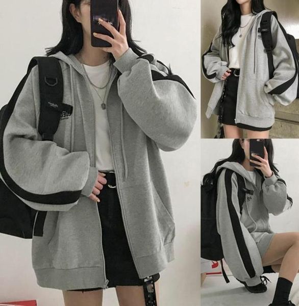 harajuku style gray oversize student outwear fashion women splicing hooded long sleeve loose korean style coat streetwear cx205261483, Black
harajuku style gray oversize student outwear fashion women splicing hooded long sleeve loose korean style coat streetwear cx205261483, Black