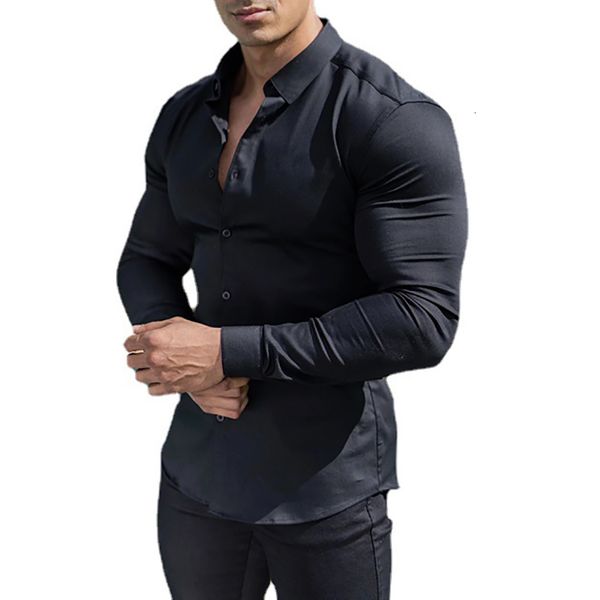 men's casual shirts fashion long sleeve solid shirt mens super slim fit male social business dress men gym fitness sports clothing 2308, White;black
men's casual shirts fashion long sleeve solid shirt mens super slim fit male social business dress men gym fitness sports clothing 2308, White;black