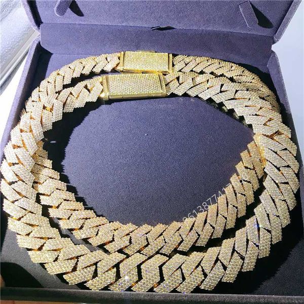 20mm 4 rows moissanite hand set men's necklace 10k yellow gold vvs moissanite diamond cuban link chain, Silver
20mm 4 rows moissanite hand set men's necklace 10k yellow gold vvs moissanite diamond cuban link chain, Silver