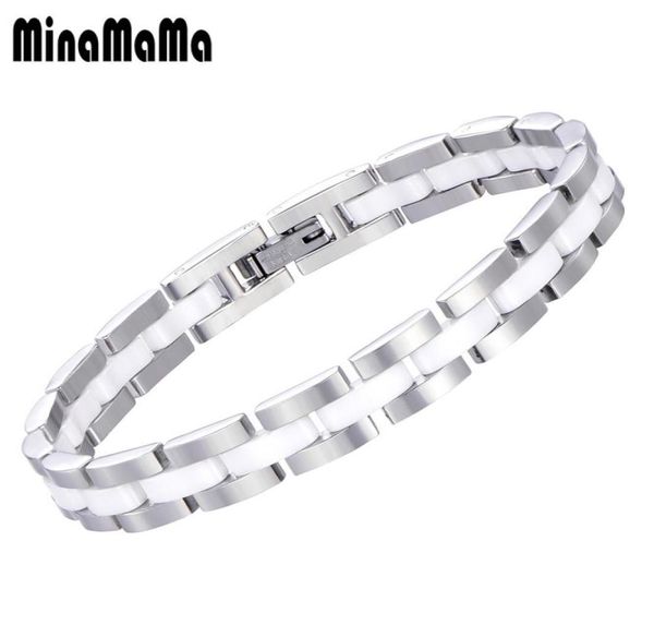 link chain silver color stainless steel ceramic bracelet for woman men white fashion jewelry5466441, Black
link chain silver color stainless steel ceramic bracelet for woman men white fashion jewelry5466441, Black
