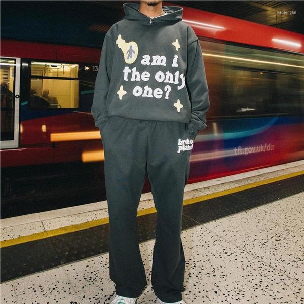 men's hoodies american high street vintage loose broken planet pants set quality foam printed tracksuits clothing, Black
men's hoodies american high street vintage loose broken planet pants set quality foam printed tracksuits clothing, Black