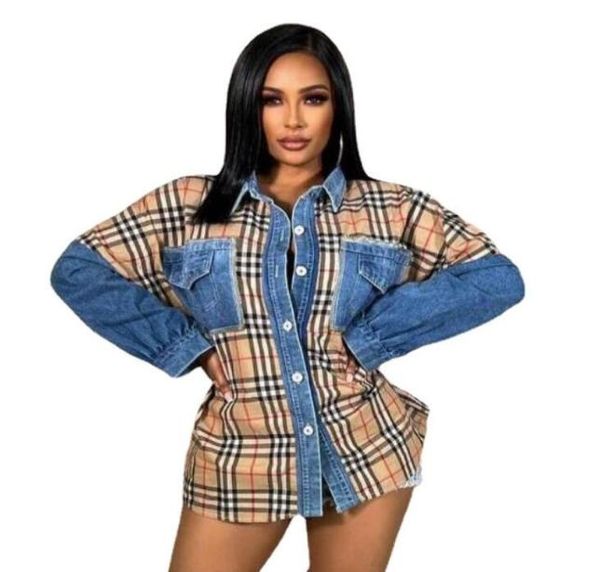 classic designer women039s outerwear coats jackets 2022 latest style fashion casual plaid panel denim jacket long sleeve single2232747, Black;brown
classic designer women039s outerwear coats jackets 2022 latest style fashion casual plaid panel denim jacket long sleeve single2232747, Black;brown