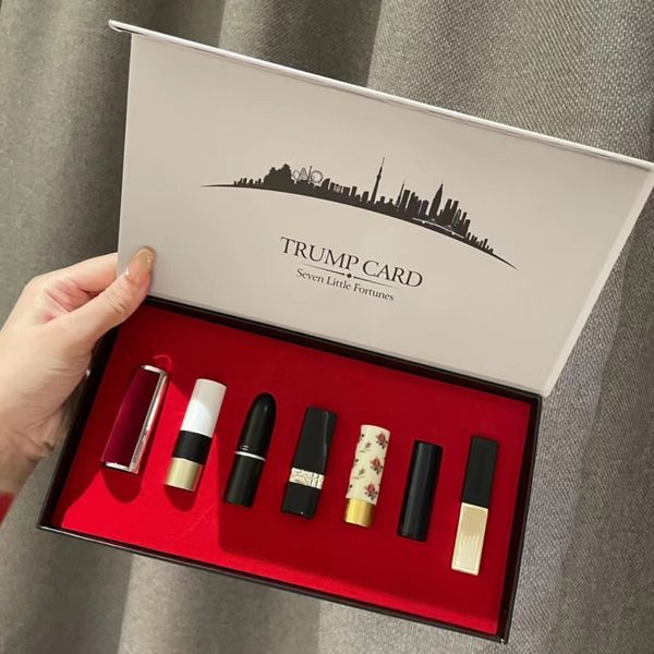 luxury brand makeup seven little fortunes lipstick set 7 color with retail package trump card post
luxury brand makeup seven little fortunes lipstick set 7 color with retail package trump card post