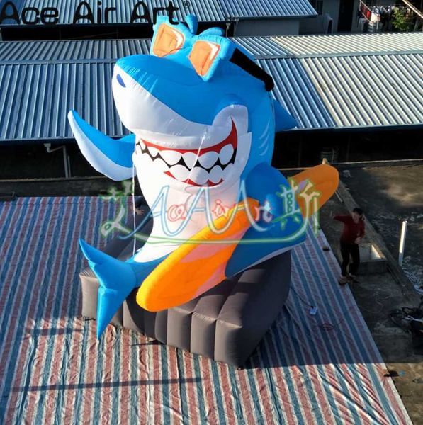 wholesale 5mh 16.5fth with blower 210d oxford cloth glasses animal model smiling inflatable sitting shark with base standing arm with skateb
wholesale 5mh 16.5fth with blower 210d oxford cloth glasses animal model smiling inflatable sitting shark with base standing arm with skateb