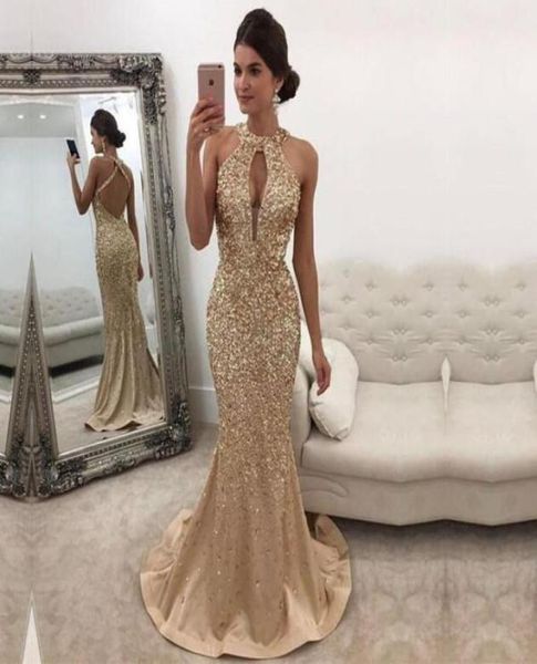 new gorgeous halter crystals mermaid prom dresses sleeveless backless evening dresses gold beading party wear floor length1662359, Black
new gorgeous halter crystals mermaid prom dresses sleeveless backless evening dresses gold beading party wear floor length1662359, Black