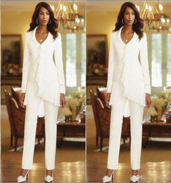 2020 sheath elegant three pieces mothers pant suits custom made ruffles chiffon mother of the bride gowns long sleeves1747709, Black;red
2020 sheath elegant three pieces mothers pant suits custom made ruffles chiffon mother of the bride gowns long sleeves1747709, Black;red