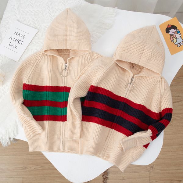 family matching outfits boys sweaters hooded cardigan baby girls striped double layer cotton kids knitting clothing 230821, Blue
family matching outfits boys sweaters hooded cardigan baby girls striped double layer cotton kids knitting clothing 230821, Blue