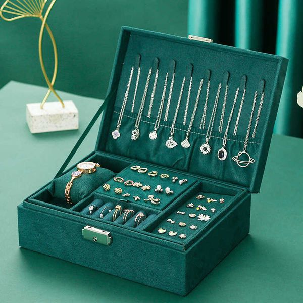 portable jewelry box organizer display travel multifunctional necklace ring case velvet storage with lock woman gifts 230814, Black;white
portable jewelry box organizer display travel multifunctional necklace ring case velvet storage with lock woman gifts 230814, Black;white