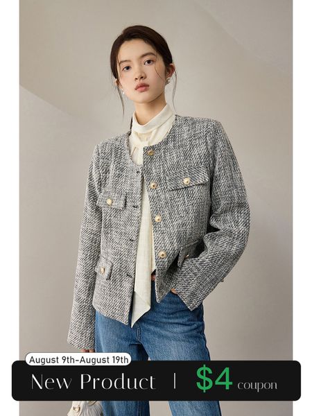 womens jackets ziqiao female autumn tweed jacket light floral gray round neck cropped office lady temperament straight coats 230821, Black;brown
womens jackets ziqiao female autumn tweed jacket light floral gray round neck cropped office lady temperament straight coats 230821, Black;brown