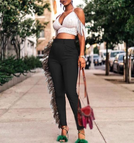 side fringe pants women skinny trousers high waist stretch bodycon tassel pants8263207, Black;white
side fringe pants women skinny trousers high waist stretch bodycon tassel pants8263207, Black;white