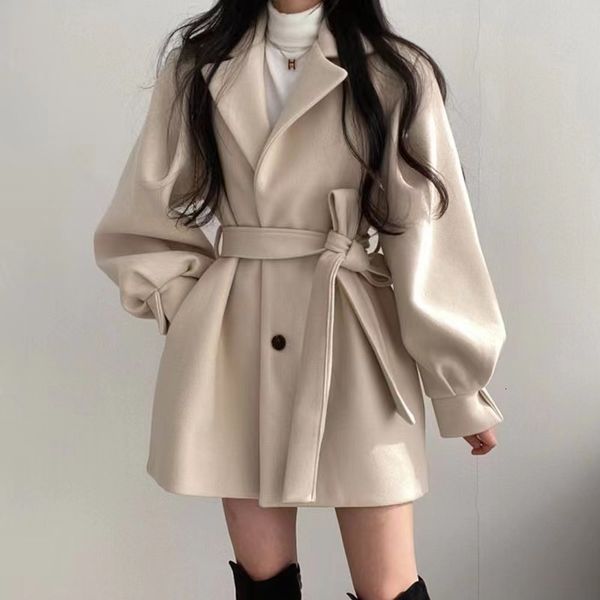 womens wool blends woman woollen overcoat winter turndown collar waist belt lantern sleeve solid color womans coats drop gzbh2145 230822, Black
womens wool blends woman woollen overcoat winter turndown collar waist belt lantern sleeve solid color womans coats drop gzbh2145 230822, Black