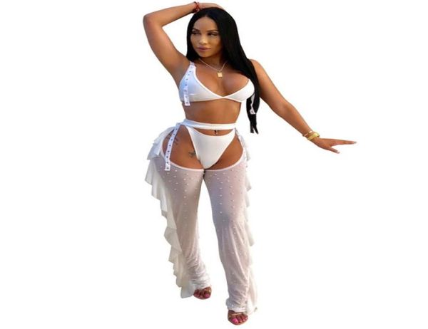 adogirl 3 piece set bra thongs pearls ruffle sheer mesh pants night club outfits fashion bikini trousers suit 3 colors6297382, Gray
adogirl 3 piece set bra thongs pearls ruffle sheer mesh pants night club outfits fashion bikini trousers suit 3 colors6297382, Gray
