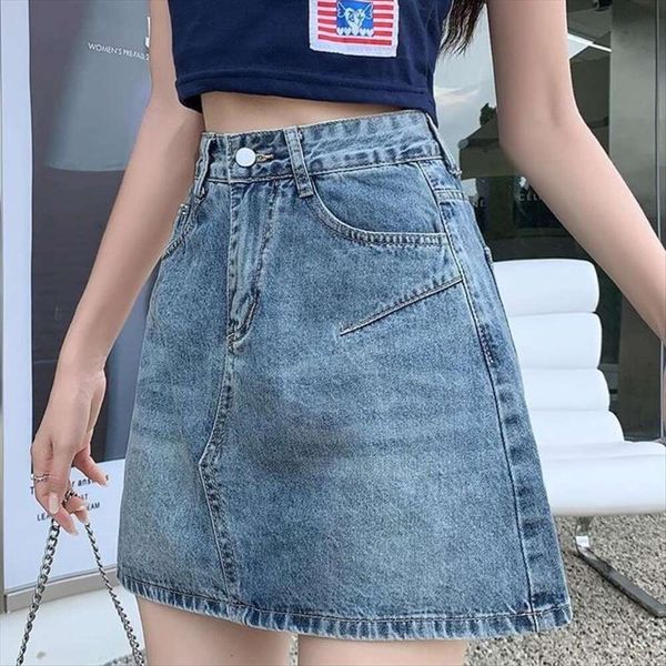 high waisted denim short skirt womens summer thin slim anti revealing a line hip, Black
high waisted denim short skirt womens summer thin slim anti revealing a line hip, Black