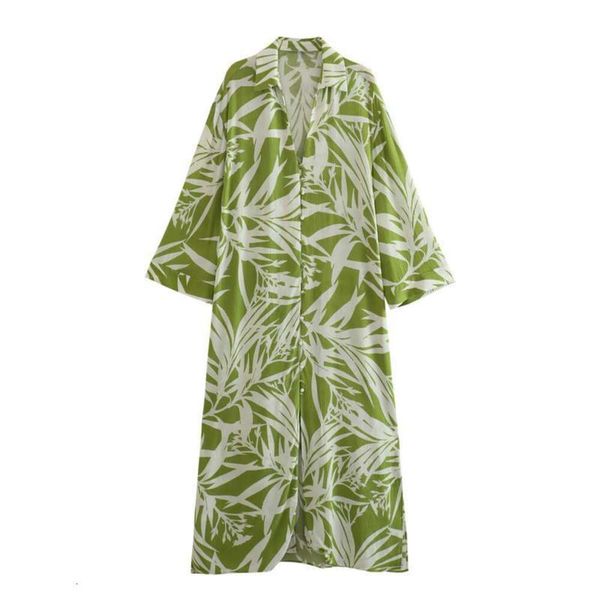 summer style temperament lapel long sleeved single breasted green print dress for women, Black;gray
summer style temperament lapel long sleeved single breasted green print dress for women, Black;gray
