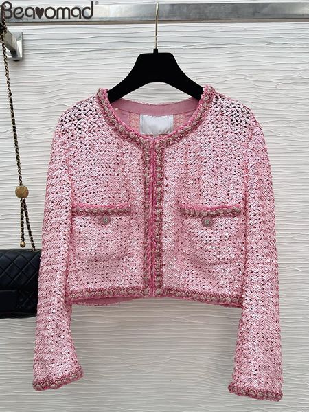 womens jackets bearomad spring autumn designer runway vintage pink color jacket coat long sleeve sequin button pockets straight 230821, Black;brown
womens jackets bearomad spring autumn designer runway vintage pink color jacket coat long sleeve sequin button pockets straight 230821, Black;brown