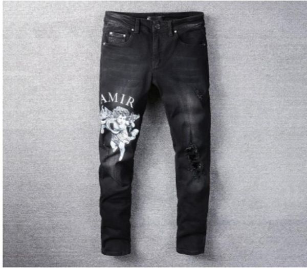black letter angel printing slim jeans mens jeans skinny streetwear motorcycle pants hip hop men los hombres3693514, Blue
black letter angel printing slim jeans mens jeans skinny streetwear motorcycle pants hip hop men los hombres3693514, Blue