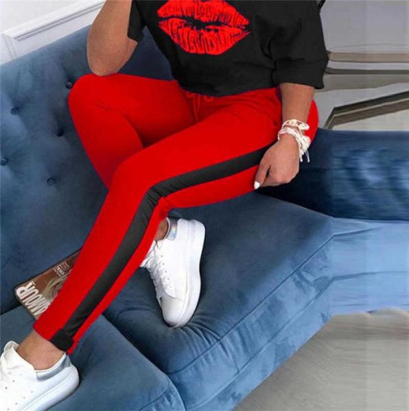 lip print tracksuit sets lady 2021 summer off shoulder tee pencil jogger sweatpants suit elastic waist tracksuit overalls y083993231, Black
lip print tracksuit sets lady 2021 summer off shoulder tee pencil jogger sweatpants suit elastic waist tracksuit overalls y083993231, Black