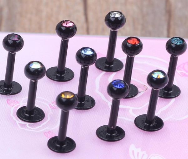 16 ga labret with fivegem balls lip ring labret ring body jewelry mixing colors4124013, Black
16 ga labret with fivegem balls lip ring labret ring body jewelry mixing colors4124013, Black
