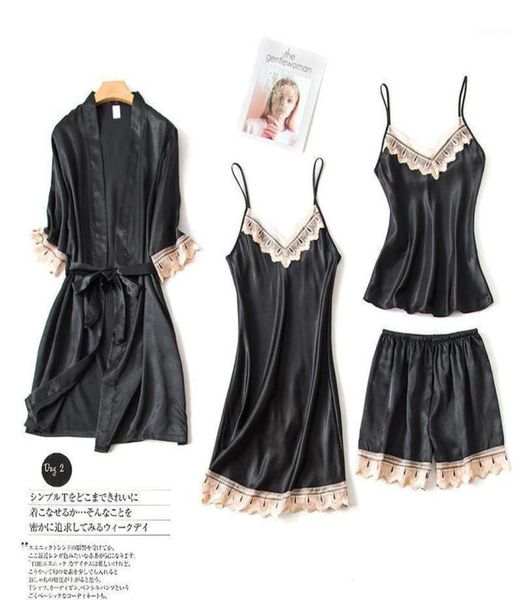 women039s sleepwear robe sets women satin dressing gown silk long nightgown home suit kimono bathrobes negligee peignoirs 7262504, Black;red
women039s sleepwear robe sets women satin dressing gown silk long nightgown home suit kimono bathrobes negligee peignoirs 7262504, Black;red