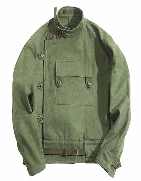 vintage swedish motocycle jacket men039s womens workwear army green canvas loose coat slim fit punk size8407866, Black;brown
vintage swedish motocycle jacket men039s womens workwear army green canvas loose coat slim fit punk size8407866, Black;brown