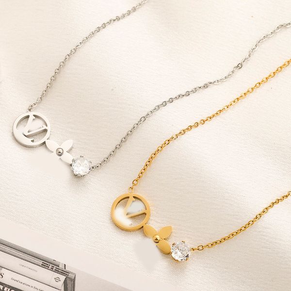 designer classic lucky flowers letter pendant chain 18k gold plated ladies girls valentine's day mother's day engagement jewelry f, Silver
designer classic lucky flowers letter pendant chain 18k gold plated ladies girls valentine's day mother's day engagement jewelry f, Silver