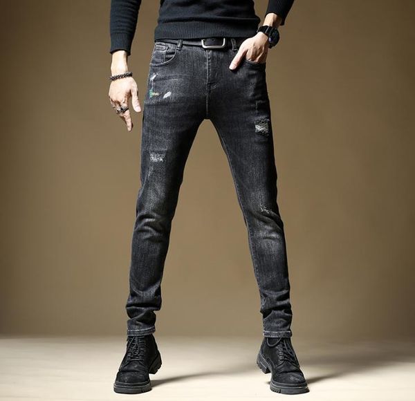 men039s jeans small foot pants hole repair stretch pants trendy fashion spring and autumn models tight1253102, Blue
men039s jeans small foot pants hole repair stretch pants trendy fashion spring and autumn models tight1253102, Blue