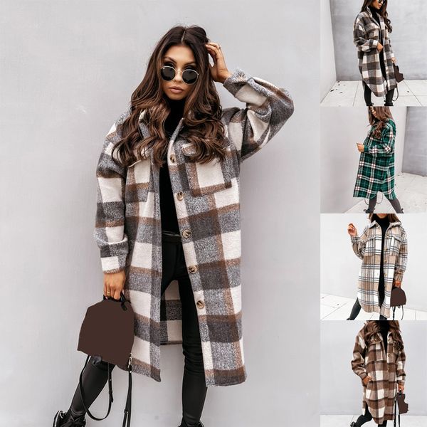 womens wool blends arrivals winter checked women jacket overcoat warm plaid long coat oversize thick cotton female streetwear 230822, Black
womens wool blends arrivals winter checked women jacket overcoat warm plaid long coat oversize thick cotton female streetwear 230822, Black