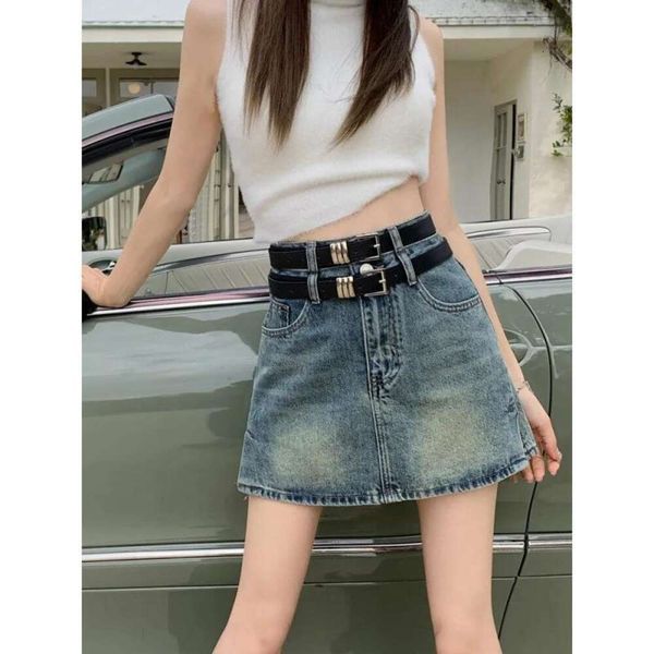 a design sense niche retro denim skirt womens clothing spring and summer short girl slimmer line, Black
a design sense niche retro denim skirt womens clothing spring and summer short girl slimmer line, Black