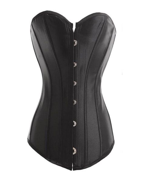 women black strapless satin boned corset overbust bustier steel buckle front and lace up back 81983117064, Black;white
women black strapless satin boned corset overbust bustier steel buckle front and lace up back 81983117064, Black;white