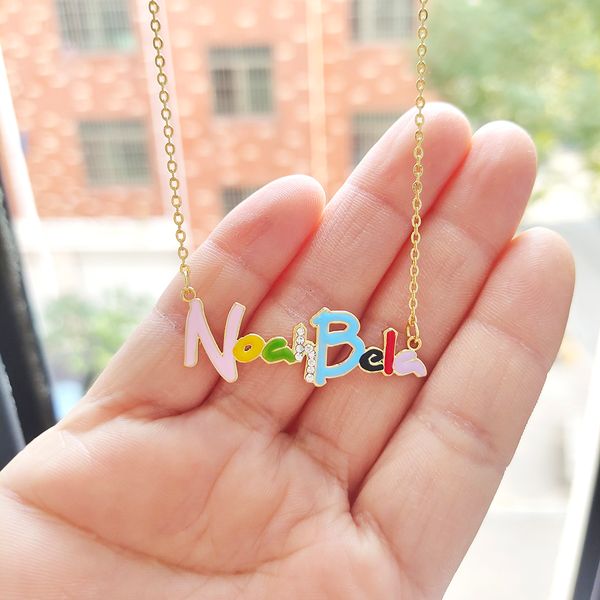 strands strings dodoai enamel custom name necklace rainbow nameplate zircon pendant necklaces fashion jewelry for women personalized gifts 2, Black
strands strings dodoai enamel custom name necklace rainbow nameplate zircon pendant necklaces fashion jewelry for women personalized gifts 2, Black