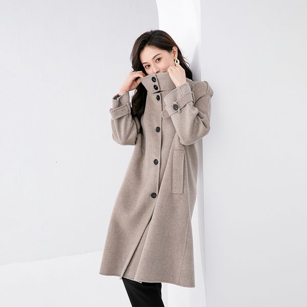 womens wool blends hepburn style fashion 100% pure australian double sided coat standing collar design medium length 230822, Black
womens wool blends hepburn style fashion 100% pure australian double sided coat standing collar design medium length 230822, Black