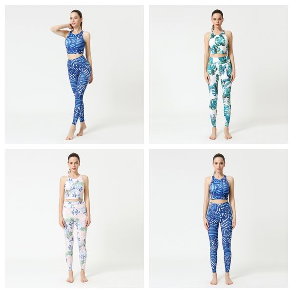 european and american new yoga set women's quick-drying printed yoga pants, backless sports tank fitness yoga suit, White;red
european and american new yoga set women's quick-drying printed yoga pants, backless sports tank fitness yoga suit, White;red