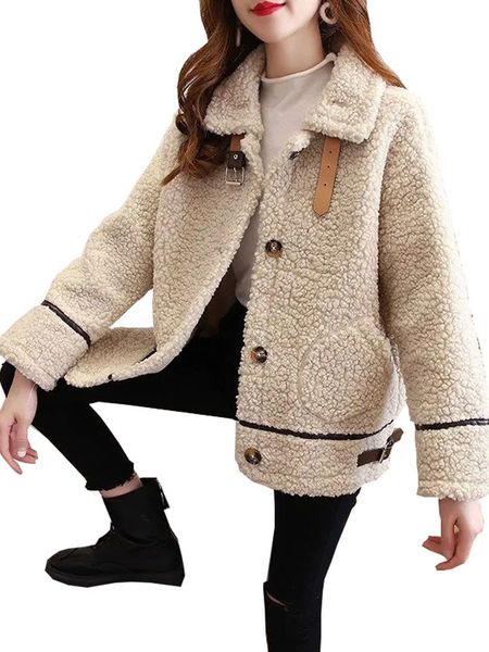 women's jacket spring lamb fleece sweater coat female thicken warm loose casual allmatch thick fur one plush cardigans 230821, Black;brown
women's jacket spring lamb fleece sweater coat female thicken warm loose casual allmatch thick fur one plush cardigans 230821, Black;brown