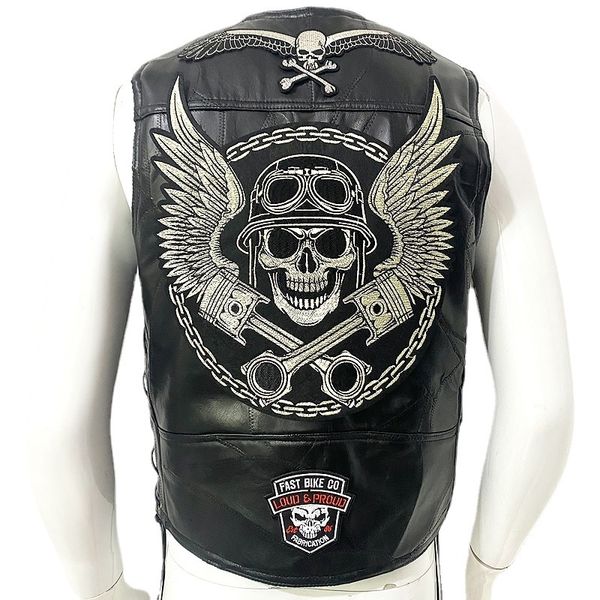 men's vests moto leather vest patch men's motorcycle sleeveless jacket biker casual streetwear waistcoat locomotive club punk vest, Black;white
men's vests moto leather vest patch men's motorcycle sleeveless jacket biker casual streetwear waistcoat locomotive club punk vest, Black;white