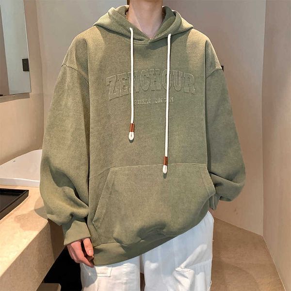 2023 autumn american letter steel print versatile pullover hooded corduroy sweater men's hip hop fashion brand men's clothing, Black
2023 autumn american letter steel print versatile pullover hooded corduroy sweater men's hip hop fashion brand men's clothing, Black
